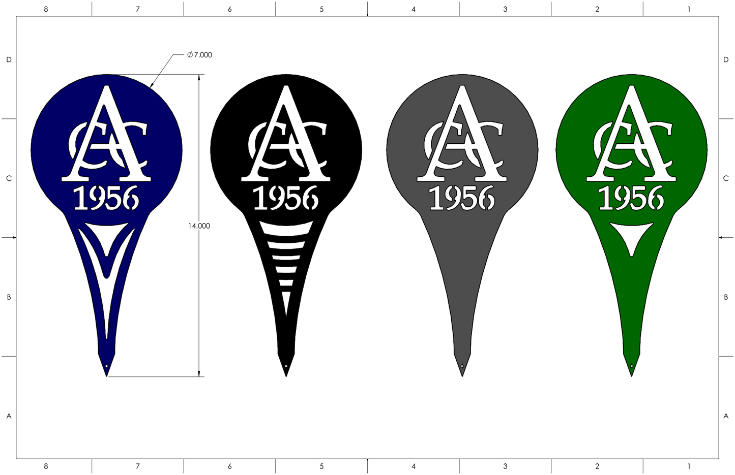 Custom Metal Golf Course Tee Markers