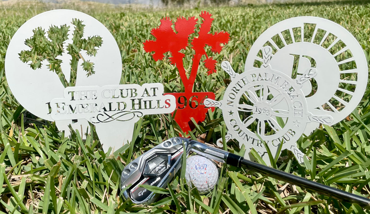 Custom Metal Golf Course Tee Markers